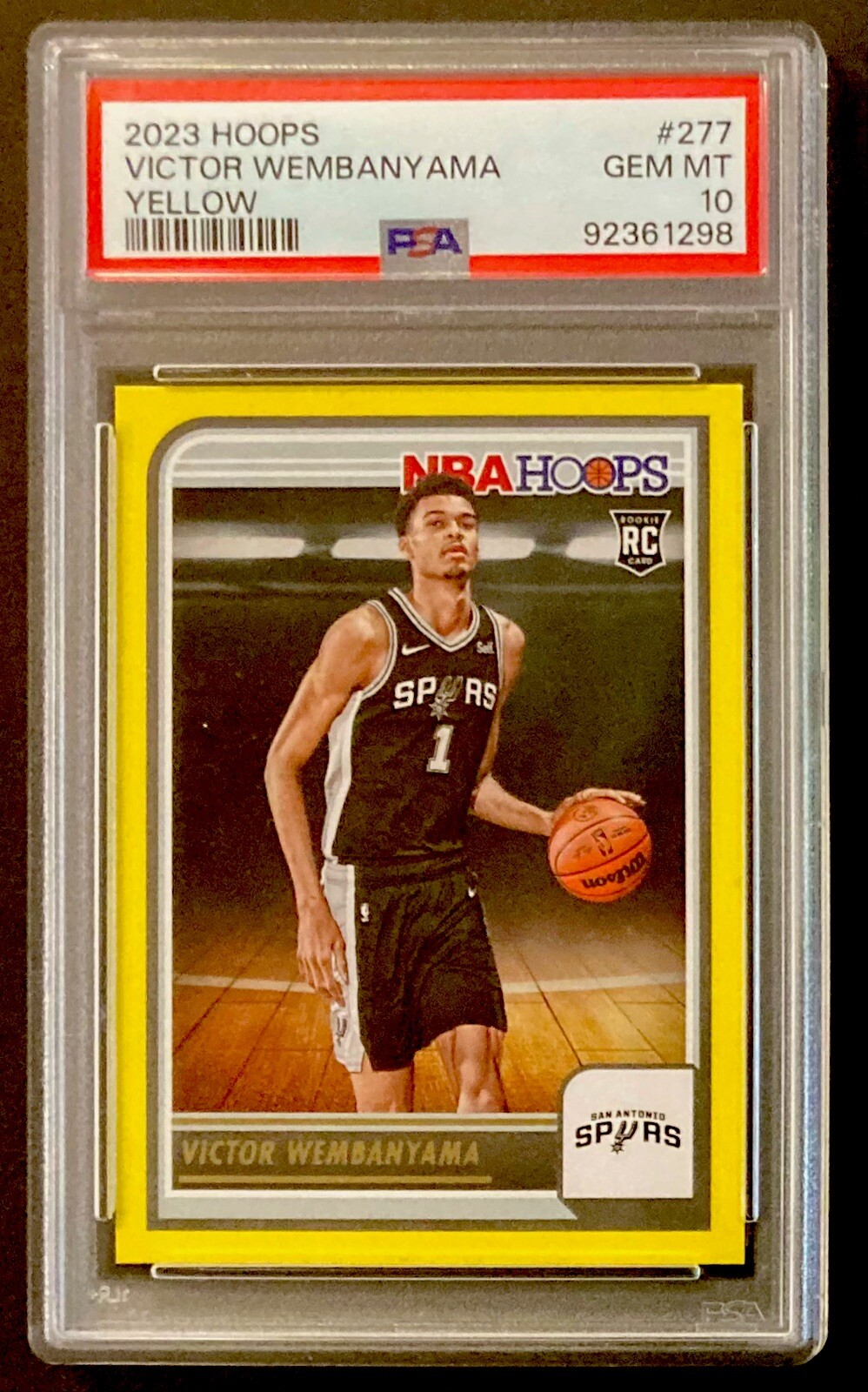 2023 Panini NBA Hoops Victor Wembanyama RC Rookie YELLOW SP #277 PSA 10 🔥