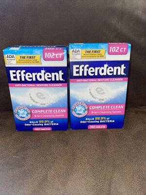 Efferent Anti-Bacterial Denture Cleanser Complete Clean 5in1 (102 )Tablets Each