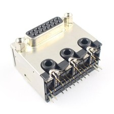 1Pcs Foxconn D-Sub Female 15 Pin Right Angle Connector Audio Port Jack