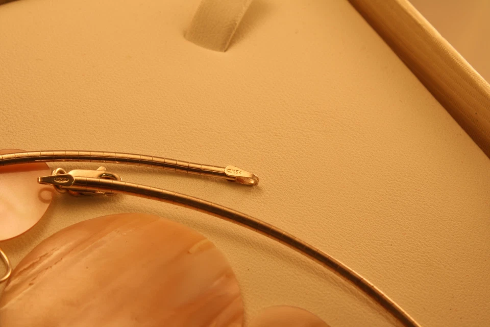 Juego de cadena colgante 100 % vintage de plata de ley 925 madreperla Foto 3 de 4