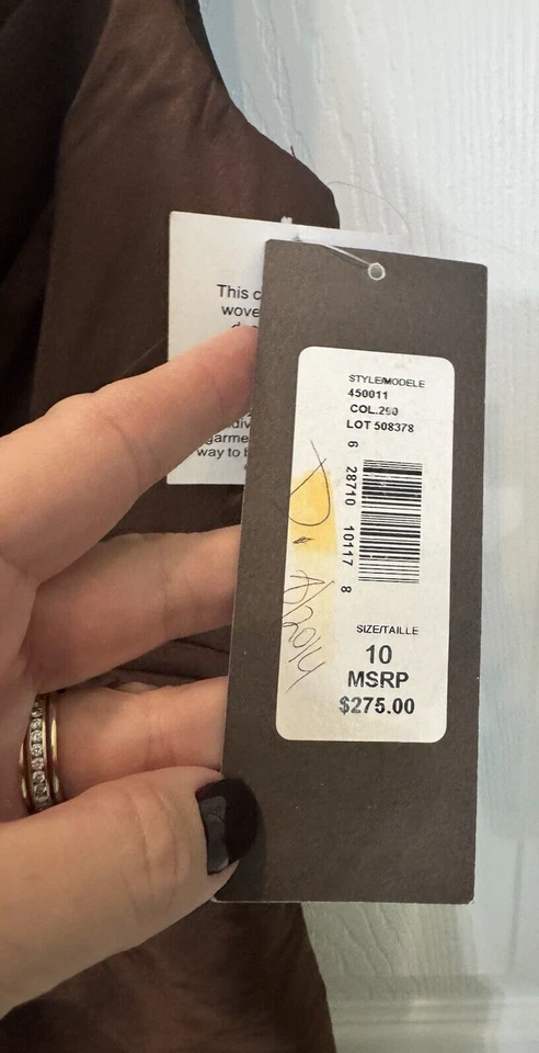 Новый с Ярлыками Monique Lhuillier подружек невесты коллекции размер 10 коричневый коктейльное платье - Изображение 4 из 4