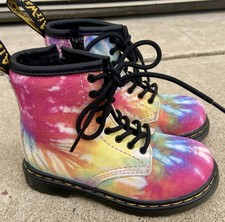 Dr. Martens Toddler Tie Dye Tie/zip Boots Size 8 NWOB