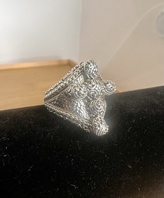 New SARDA Artisan Gem Collection Of Bali Sterling Silver Filigree Cross Ring; 10