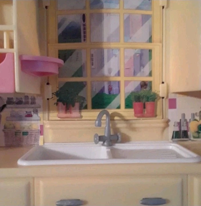 Barbie Mattel 2002 jugar todo el día fregadero de cocina refrigerador gabinetes estufa  Foto 4 de 4