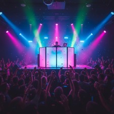 DJ Facade Booth Portable Steel Frame Black White Video Light Projector Screen
