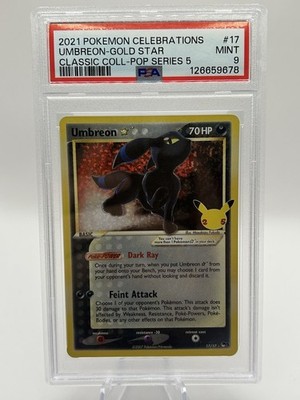 2021 POKEMON CELEBRATIONS CLASSIC COLL #17 UMBREON-GOLD STAR PSA 9