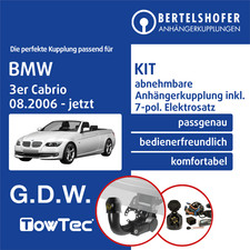 F�r BMW 3er Cabrio Typ E93 08.2006-jetzt AHK abnehmbar +7pol spezifisch E-Satz