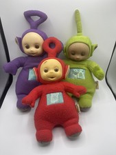 Lot Of 3 Clean Vintage 1998 Teletubbies 14 Tall Po Red Plush Doll Toy Playskool