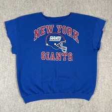 Vintage 90  s New York Giants NFL Crewneck Sweatshirt Large Cutoff Gym Blue