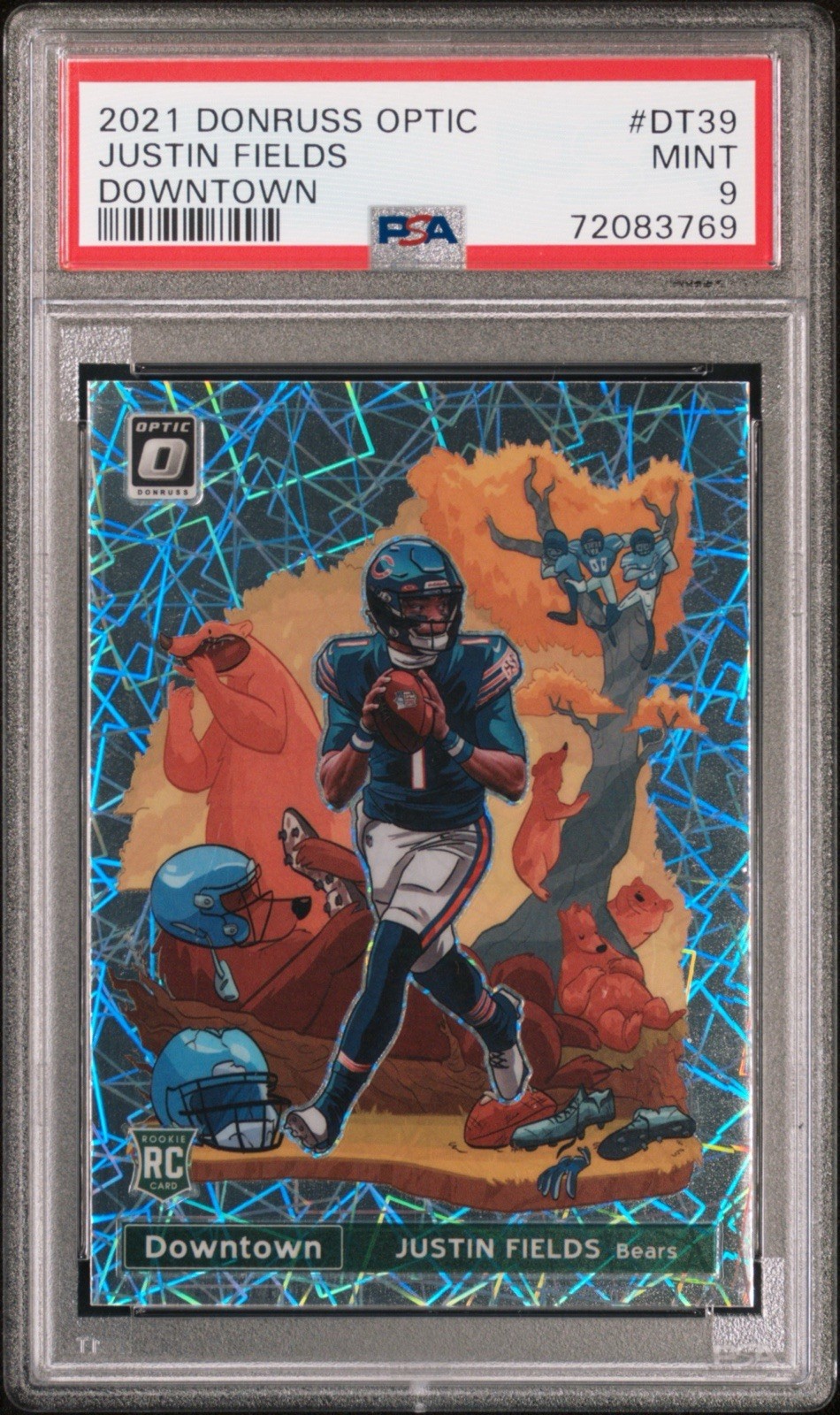 2021 Donruss Optic Downtown JUSTIN FIELDS #DT39 Rookie SSP - PSA 9 Mint
