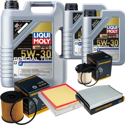 LIQUI MOLY, DENCKERMANN Inspektionspaket Liqui Moly Special Tec F 5W-30 7L für Ford Transit Custom