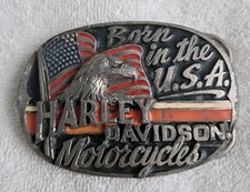 Vintage 1991 Harley-Davidson "Born in the USA" Eagle Belt Buckle - Baron H404