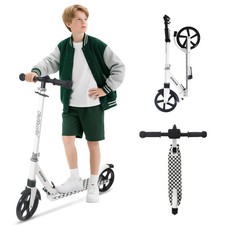 Kick Scooter for Kids 6 Years Teens Adults - 220LB Weight Capacity, Front Sh...