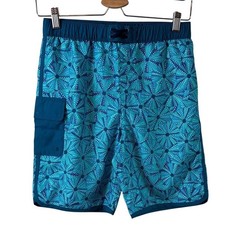 Lands' End Kids Swim Trunks Blue Starfish Pattern 14-16 Slim