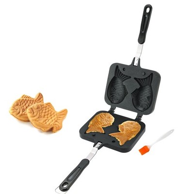 Taiyaki Fish Shape Cake Pan Waffle Cake Maker Fish-Shaped Pancake Double Pan ...