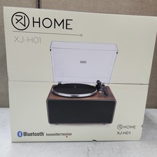 NEW XJ Home H01 Vinyl Record Player with Built in Speakers Noble Walnut