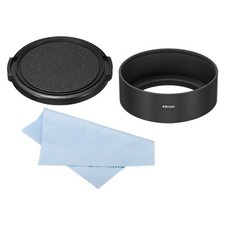 49mm Lens Hood, Standard Focus Frosted Surface Hood with Cap and Cleaning Cloth
