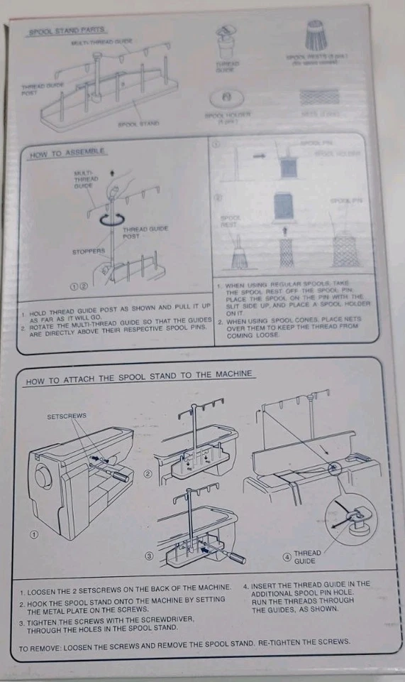 Janome 5 Thread Spool Stand - New in Box - Part # 859430009 (Skyline S3, S5, S7) - Image 2 of 3
