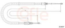 COFLE Bremsseil Seilzug Feststellbremse 10.6037 für CC 208 PEUGEOT 207 SW 1 2008