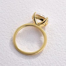 3.00CT Oval D Cut Moissanite East West Engagement Ring In 14K Yellow Gold Plated