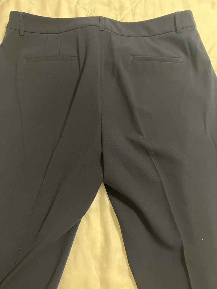 Tahari ASL Women's Pants Sz 14 Slim-Leg Ankle Navy Blue - Image 3 of 4
