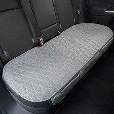 Faux Linen Grey Bench Seat Cover, Size S Non-Slip Back Seat Protector