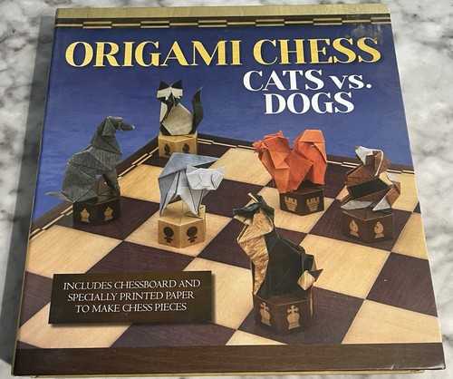 Origami DIY Chess Cats Vs Dogs  Make Chess Pieces Paper Craft New - Picture 1 of 6