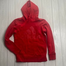 Adidas Women's Red Logo Pullover Hoodie Sweatshirt Size Medium