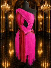 Latin Ballroom Competition Dress, Pink and Red