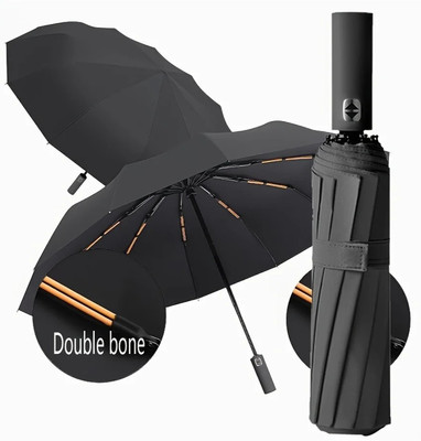 24 Ribs Automatic Folding Umbrella Windproof UV Resistant Compact Travel RainSun