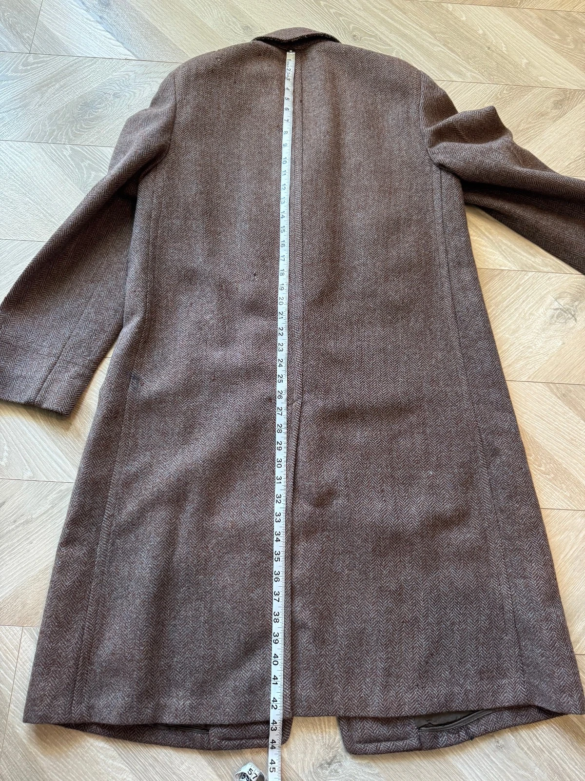 1930s 1940s VTG Brown Wool Tweed Overcoat 36R/37R AS-IS image 11