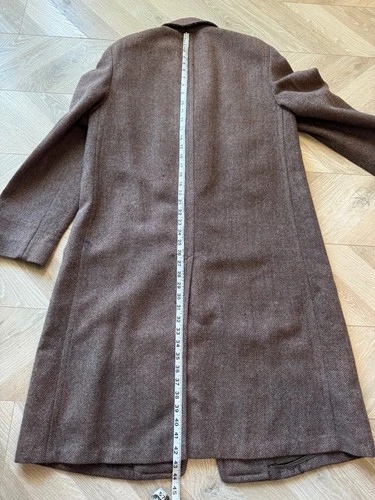 1930s 1940s VTG Brown Wool Tweed Overcoat 36R/37R AS-IS image 11