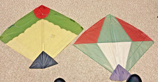 PAIR OF 2 VINTAGE PAPER FIGHTER KITES