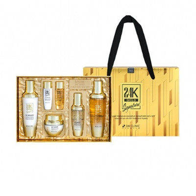 3W CLINIC Premium 24K Gold Signature 5GF Set (6items) K-Beauty