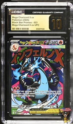 Mega Charizard X EX 023 Upc Black Star Promos Pokemon CGC 10 Pristine