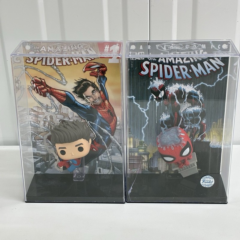 Funko Pop! Comic Cover Marvel Spider-Man Vinyl Figure In Case x2 #43 #53