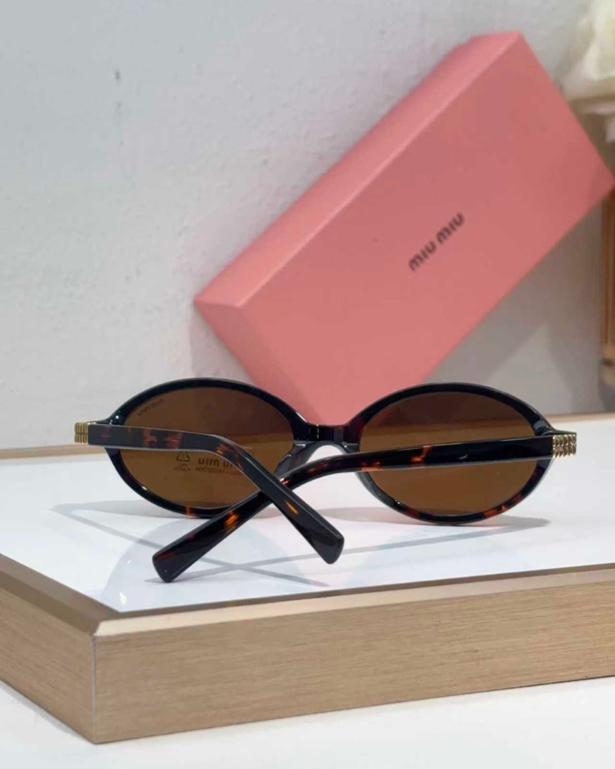 Miu Miu Mu Regard Sunglasses SMU 04Z Cork Tortoise/Brown Lenses | eBay