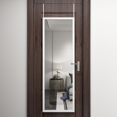 48'' X 16'' over the Door Full Length Mirror Wall Mounted Hanging with 2 Metal Han