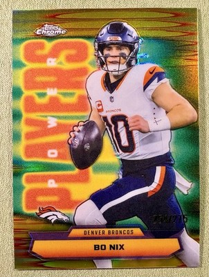 2025 Topps Chrome Power Players Yellow Refractor Bo Nix /275 #PP-9 - Broncos