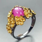 Vintage ring   Ruby Ring 925 Sterling Silver Size 6.5 /R467652