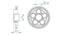 Kettenrad Stahl 45-ZäHne 525-Teilung FüR Ducati 848 848 Evo Dark Stealth 12-13