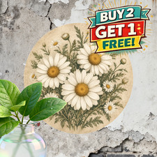 Yellow Daisy Flower Bouquet Metal Sign Charming Rustic Garden Tin Wall Decor