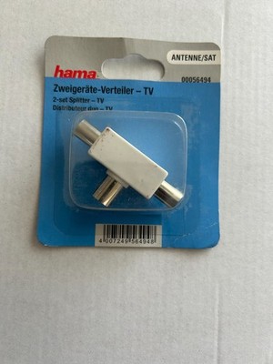 Hama 56494 TV Antenne Antennensplitter, Koax Buchse auf 2 x Koax Stecker
