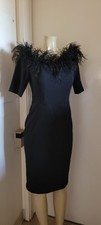 Calvin Klein Feather Bodycon Blavk Dress