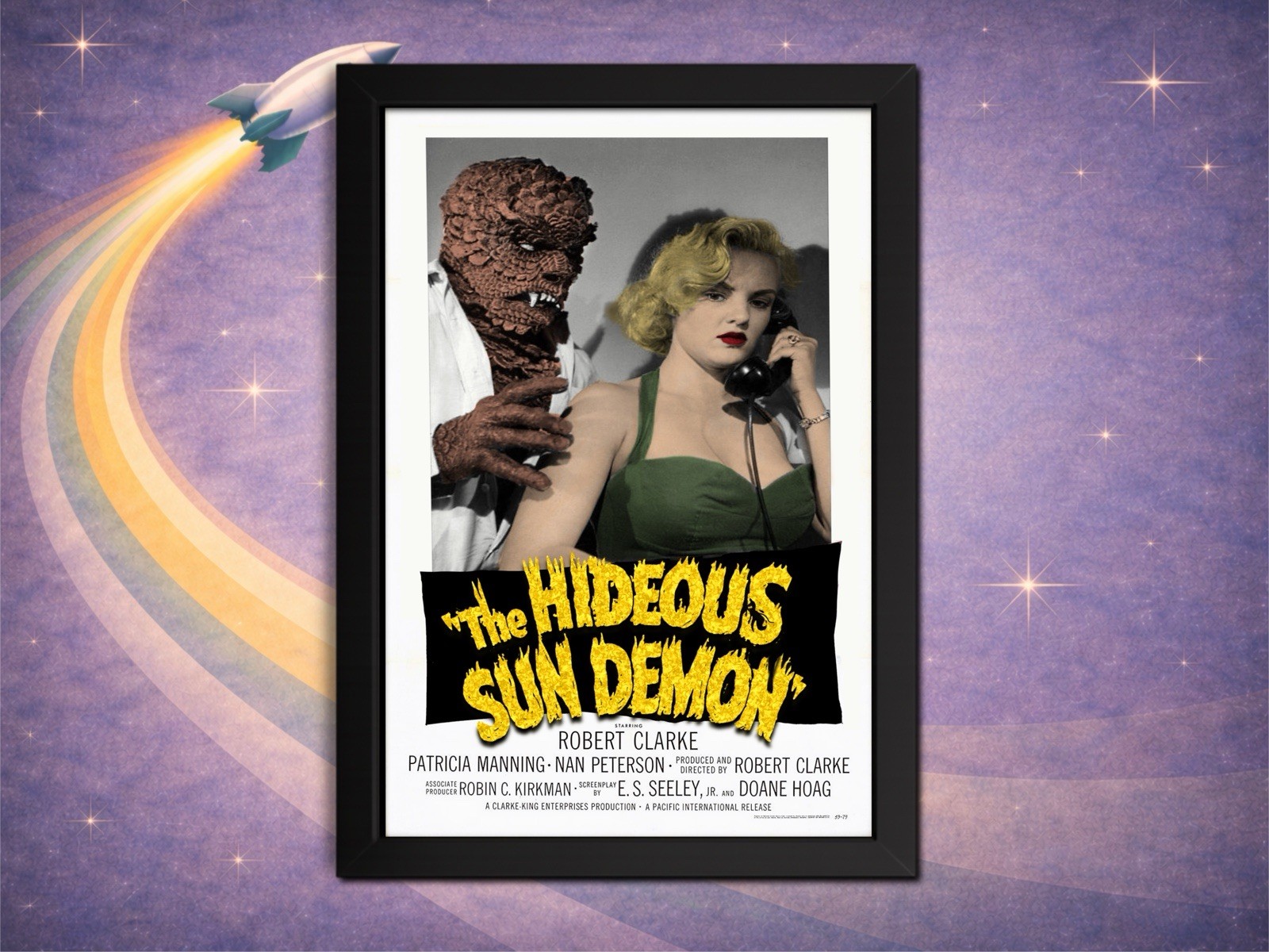 The hideous sun demon – colorized reimagined framed classic sci-fi print 8x12