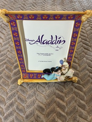 Disney Aladdin Magic Carpet Ride Jasmine Picture Frame 5X7 Schmid Hand Painted