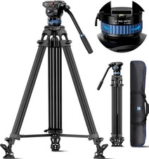 Video Tripod, 74.8" Professional Heavy Duty Tripod