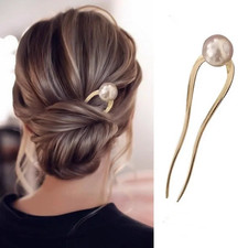 Pearl Hairpins Korean U-Shaped Metal Shell Hair Clip Pins