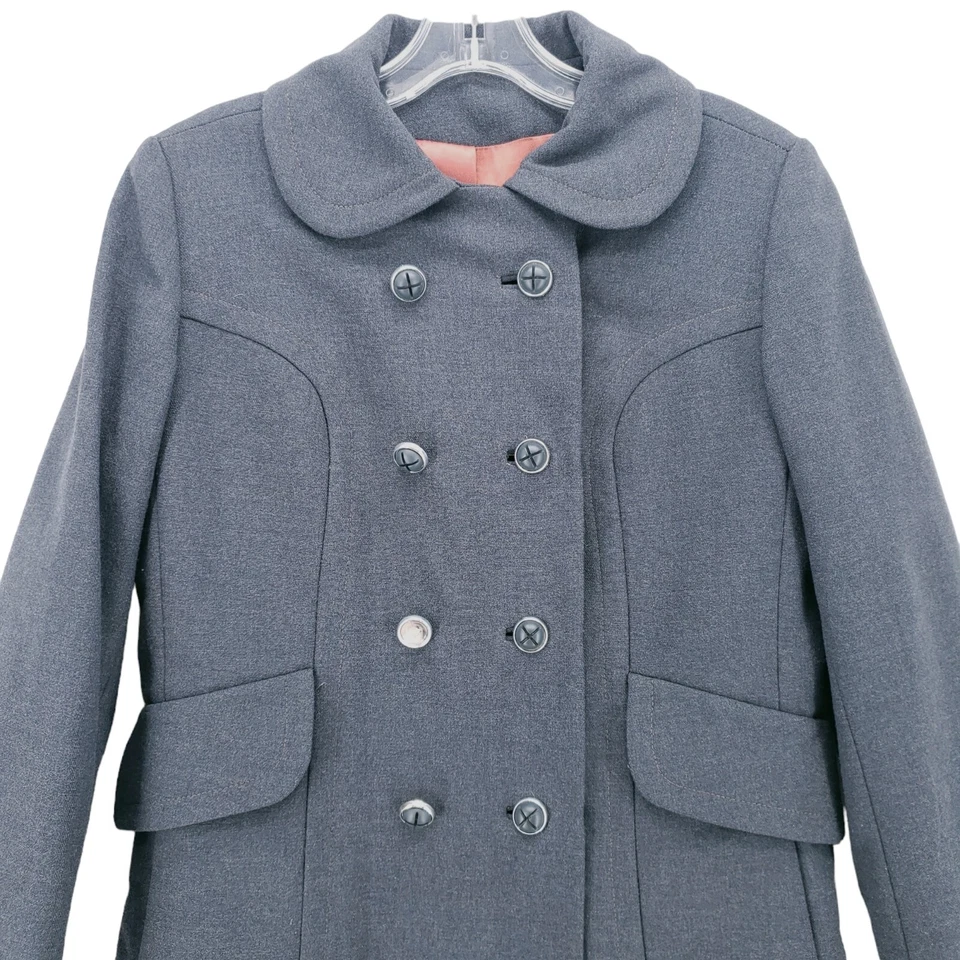 Abrigo Vintage 100% Lana Virgen Tela Rochambeau Ajustado Talla Estimada S/M Foto 2 de 4