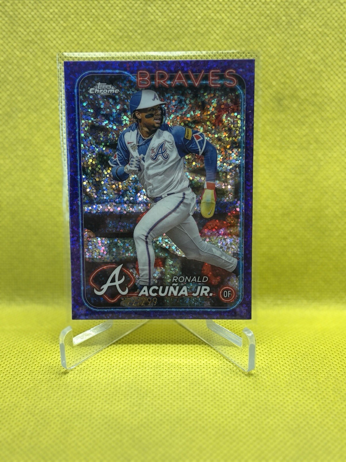 2024 Topps Chrome Ronald Acuna Jr. Purple Speckle Refractor /299 #250 MVP
